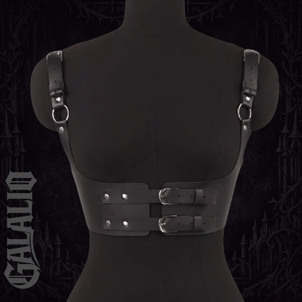 Women Black PU Leather Chest Harness Belt