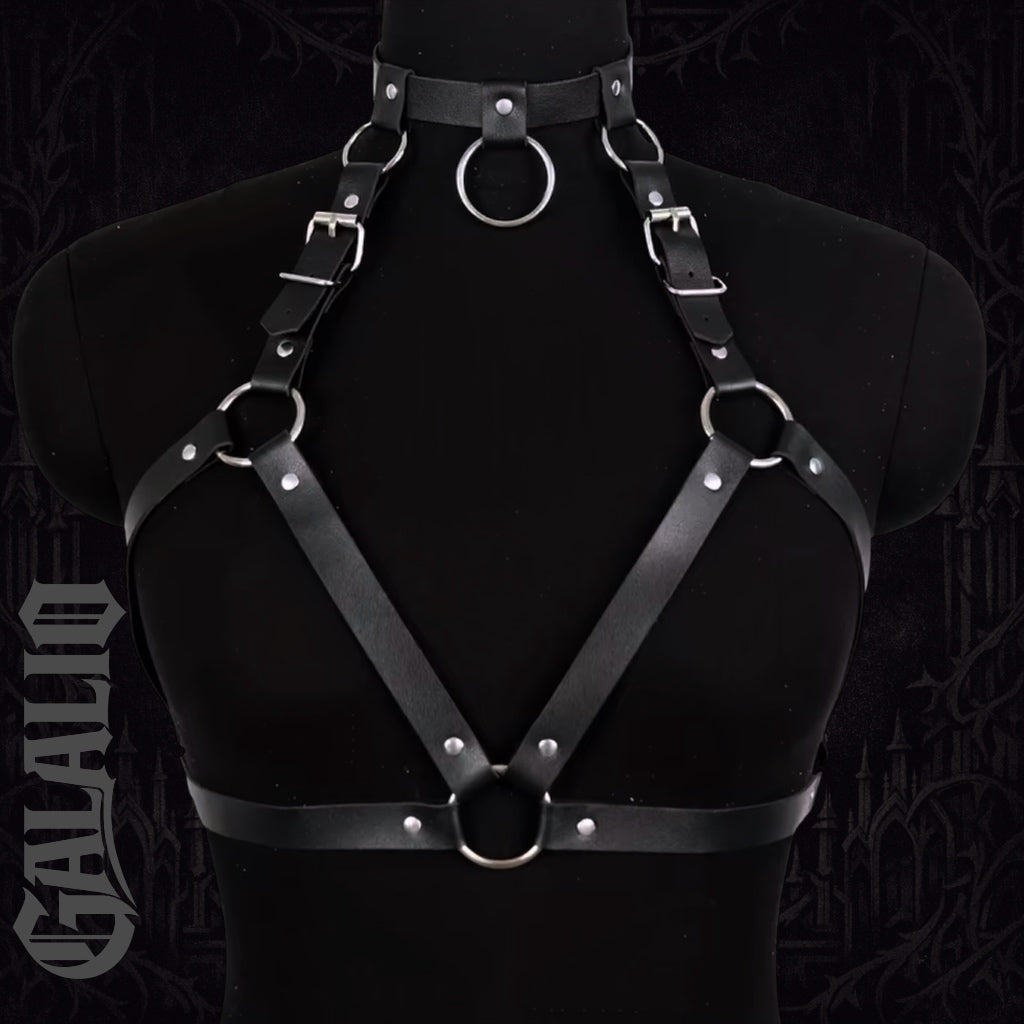 PU Leather Cage Bra Harness Chest Bra Harness