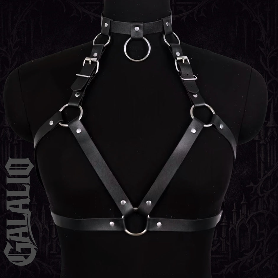 PU Leather Cage Bra Harness Chest Bra Harness