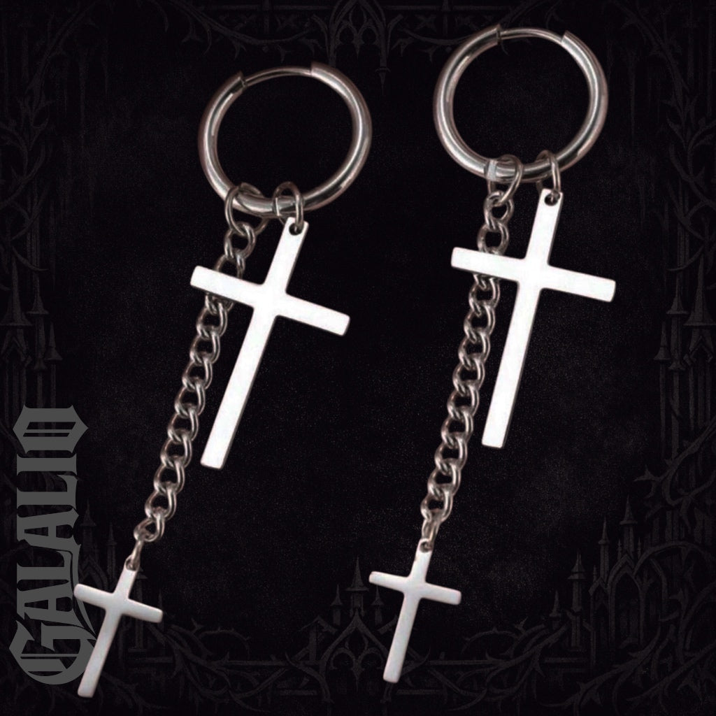1Pair Unisex Stainless Steel Earrings Fashion Punk Earring