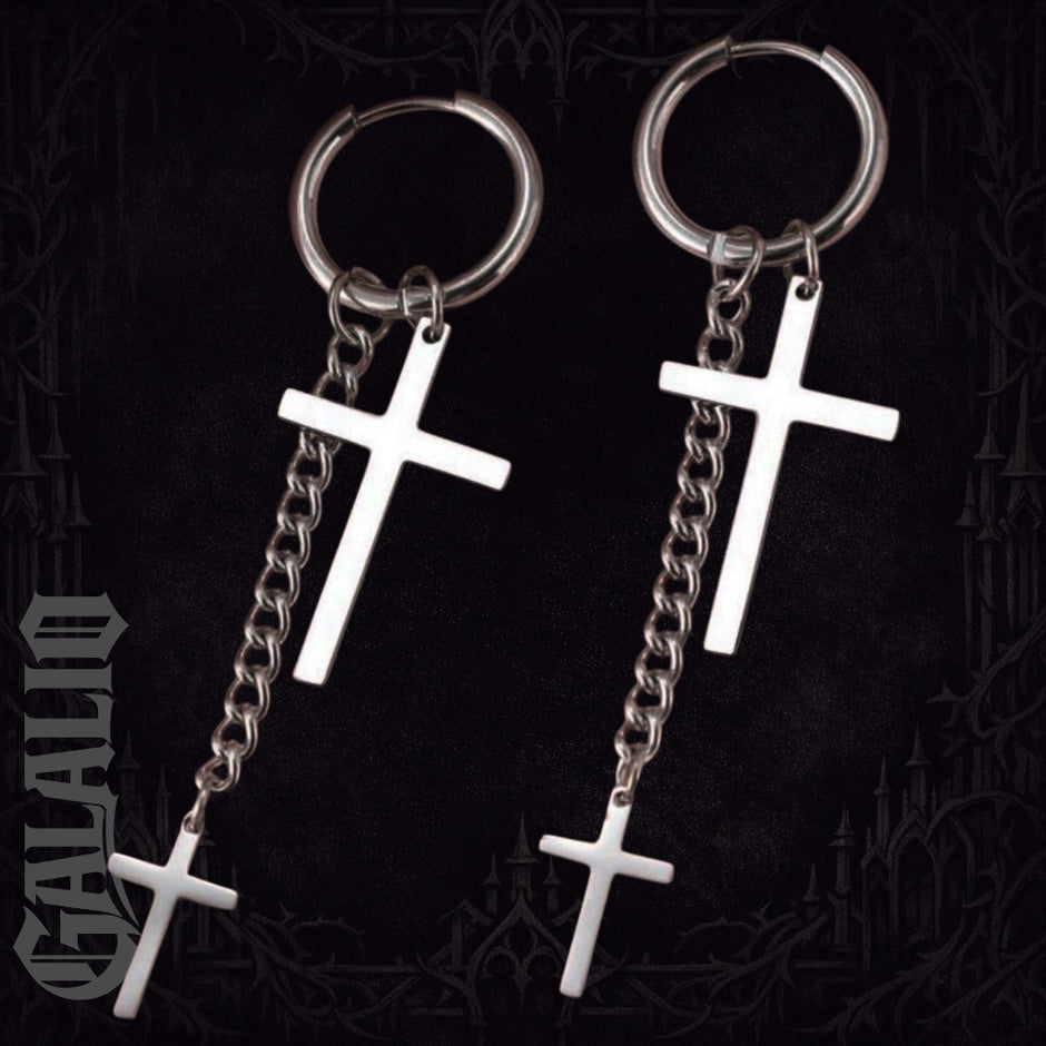 1Pair Unisex Stainless Steel Earrings Fashion Punk Earring