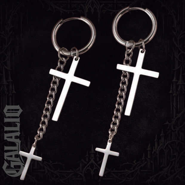 1Pair Unisex Stainless Steel Earrings Fashion Punk Earring