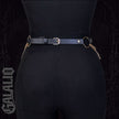 Women PU Leather Gold Waist Chain Body Harness Belt