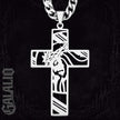 Men Stainless Steel Crown of Thorns Jesus Cross Necklace