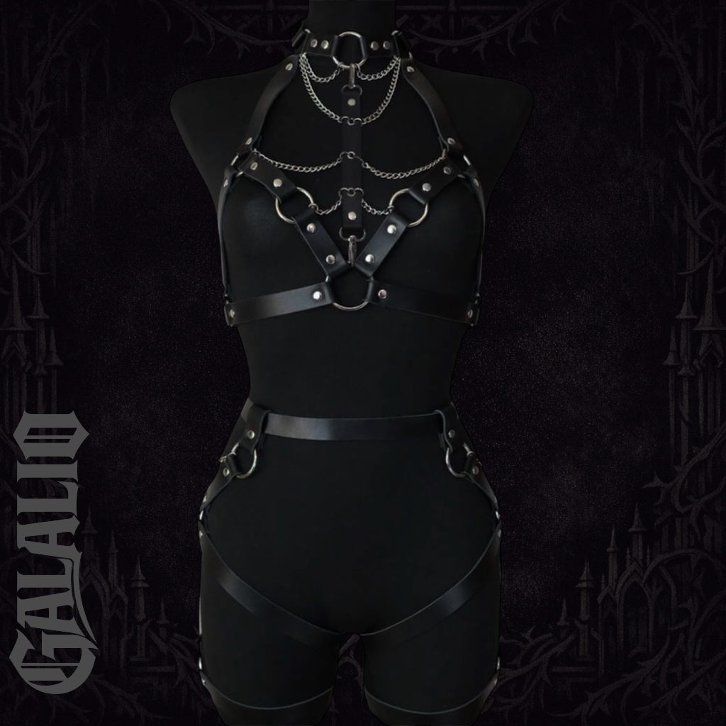 Women Fashion Halter Neck Body Belt With Bustier Harness