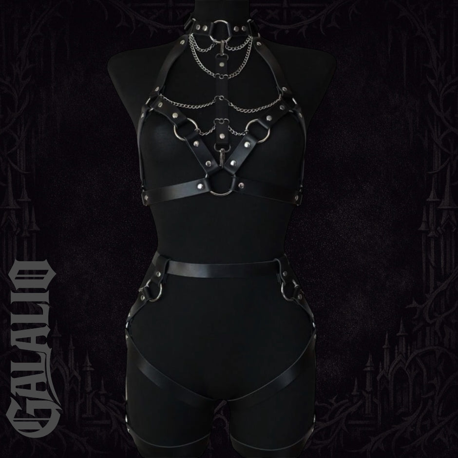 Women Fashion Halter Neck Body Belt With Bustier Harness