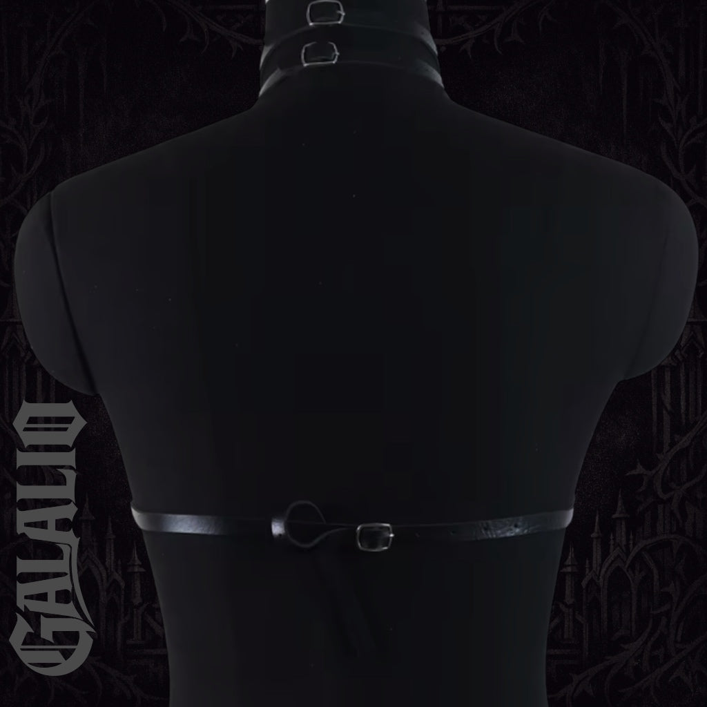 Gothic Style Black PU Harness Dark E-girls Wearable Cutout Harness