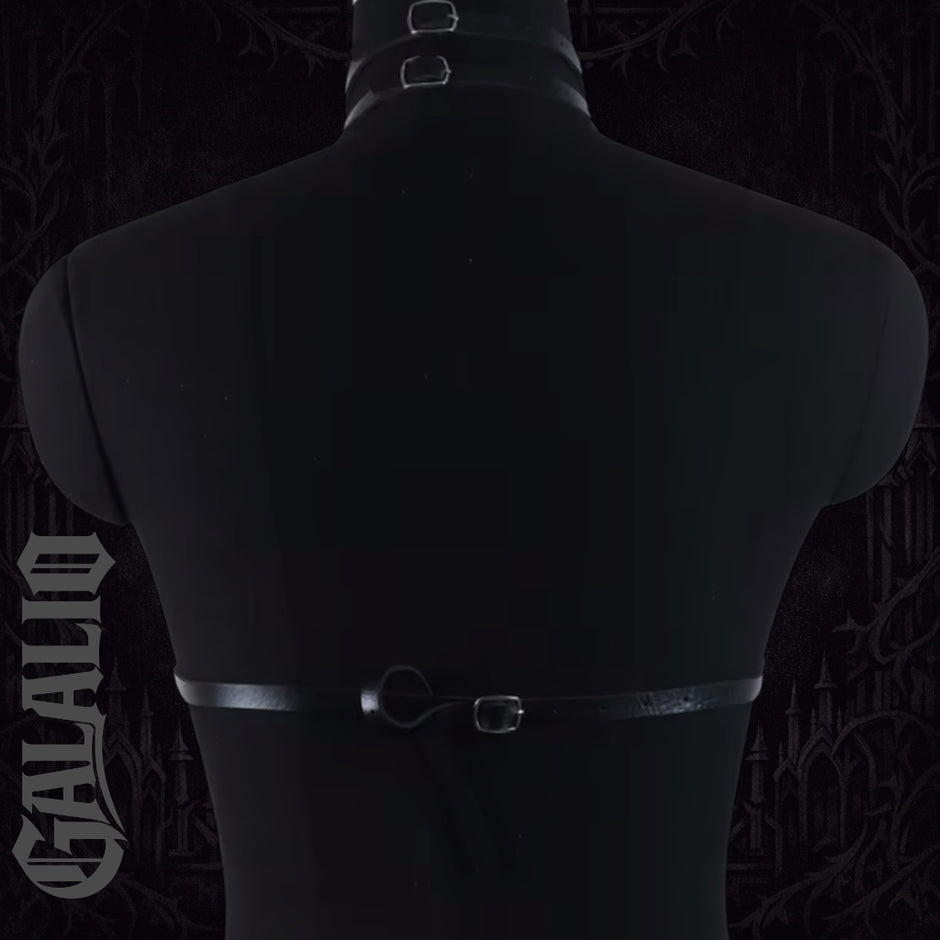 Gothic Style Black PU Harness Dark E-girls Wearable Cutout Harness