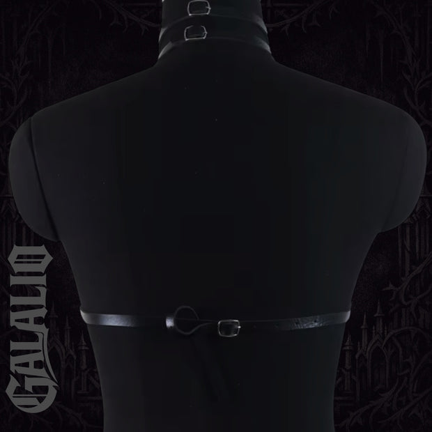 Gothic Style Black PU Harness Dark E-girls Wearable Cutout Harness