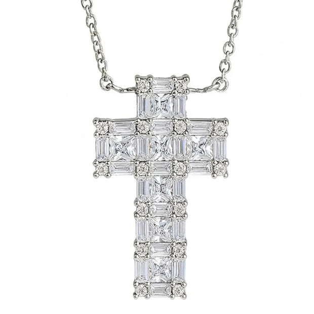 Unisex 925 Sterling Silver Plated Luxury Cross