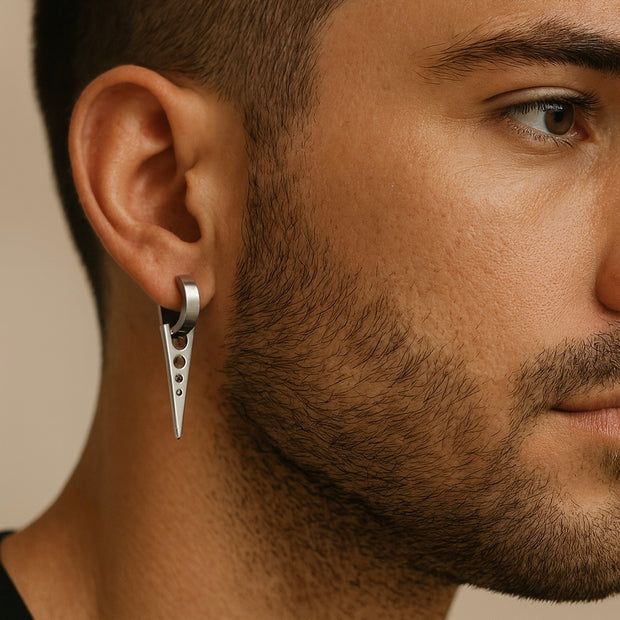 1Pc Stainless Steel Triangle Hip Hop Earring
