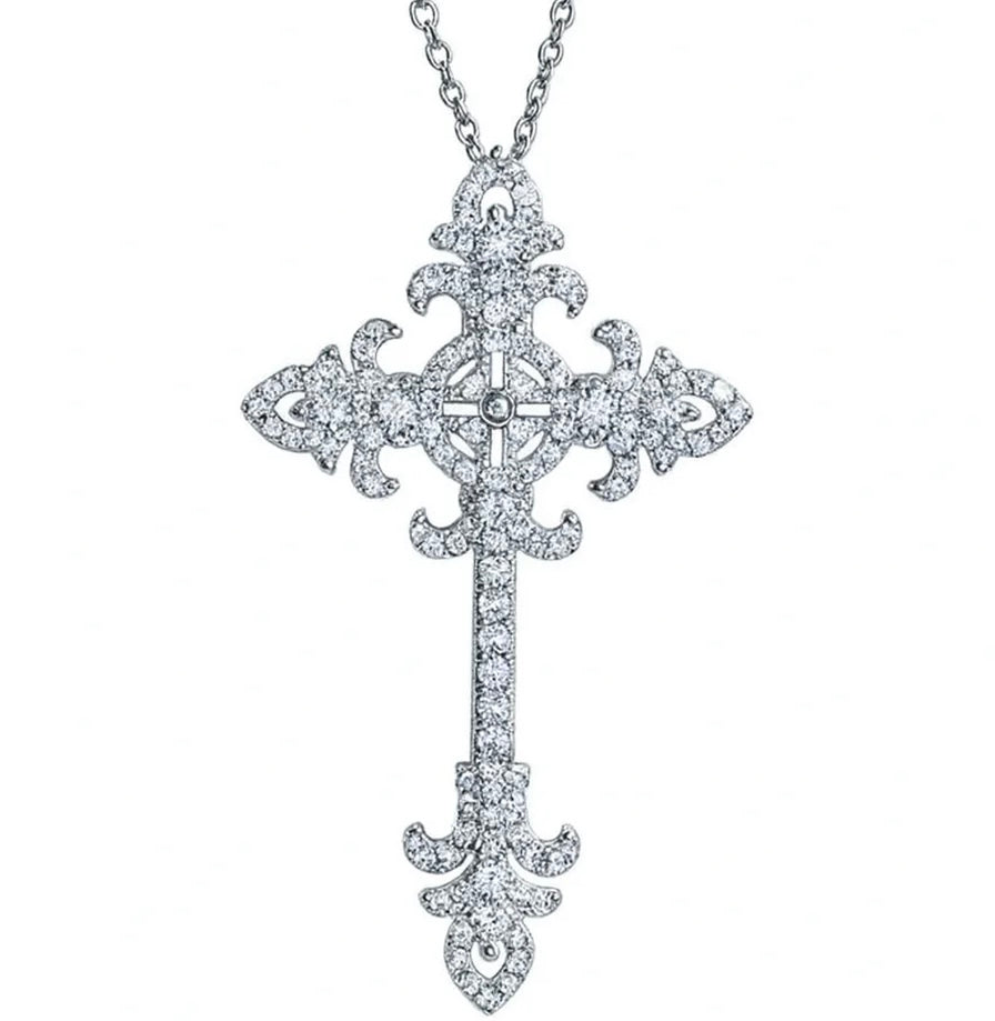 Unisex 925 Sterling Silver Plated Luxury Cross