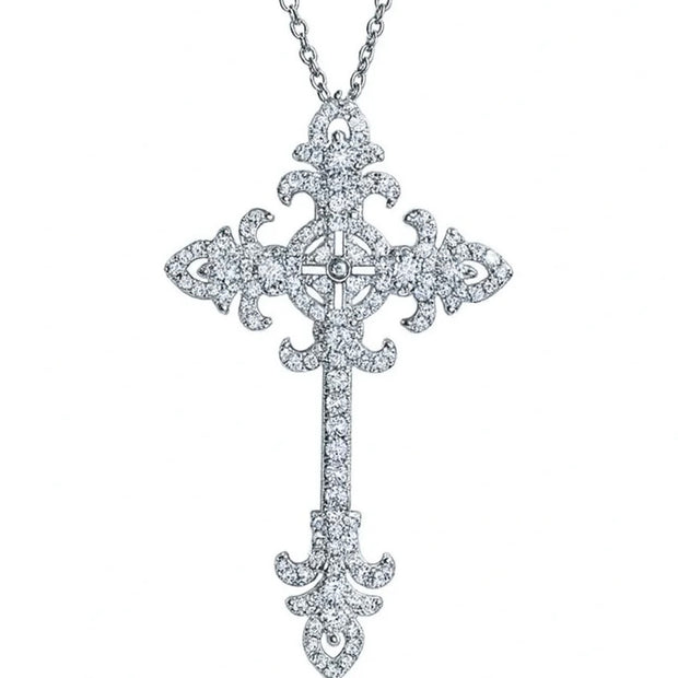 Unisex 925 Sterling Silver Plated Luxury Cross