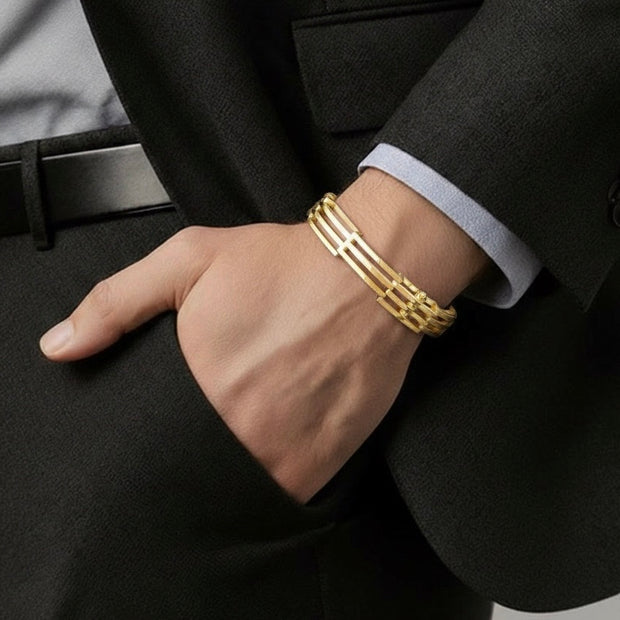 12mm Stainless Steel Open Bangle Bracelet