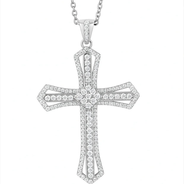 Unisex 925 Sterling Silver Plated Luxury Cross