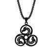 Stainless Steel Triple Spiral Black Necklace