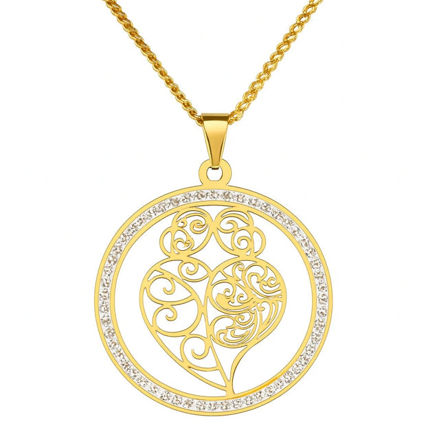 Women Fashion Heart Crystal Necklace