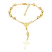 Stainless Steel Cross Pendant Bead Bracelet