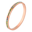 Women Colorful Crystal Row Bangle Stainless Bracelet