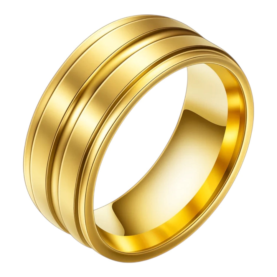 Unisex Stainless Steel Gold Color Ring
