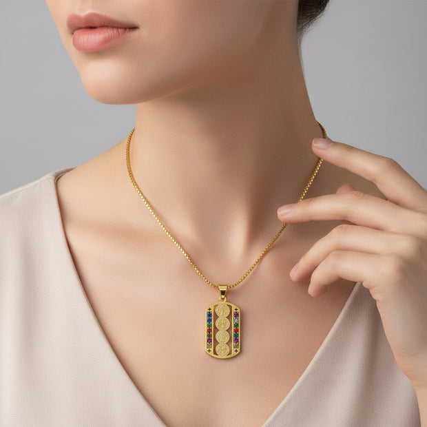 Crystal Stainless Steel Pendant Necklace