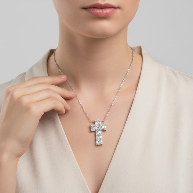 Unisex 925 Sterling Silver Plated Luxury Cross