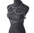 Women Leather Chest Harness With Chains Fashion Belt