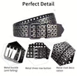 Unisex Gothic Fashion Square Beads Belt