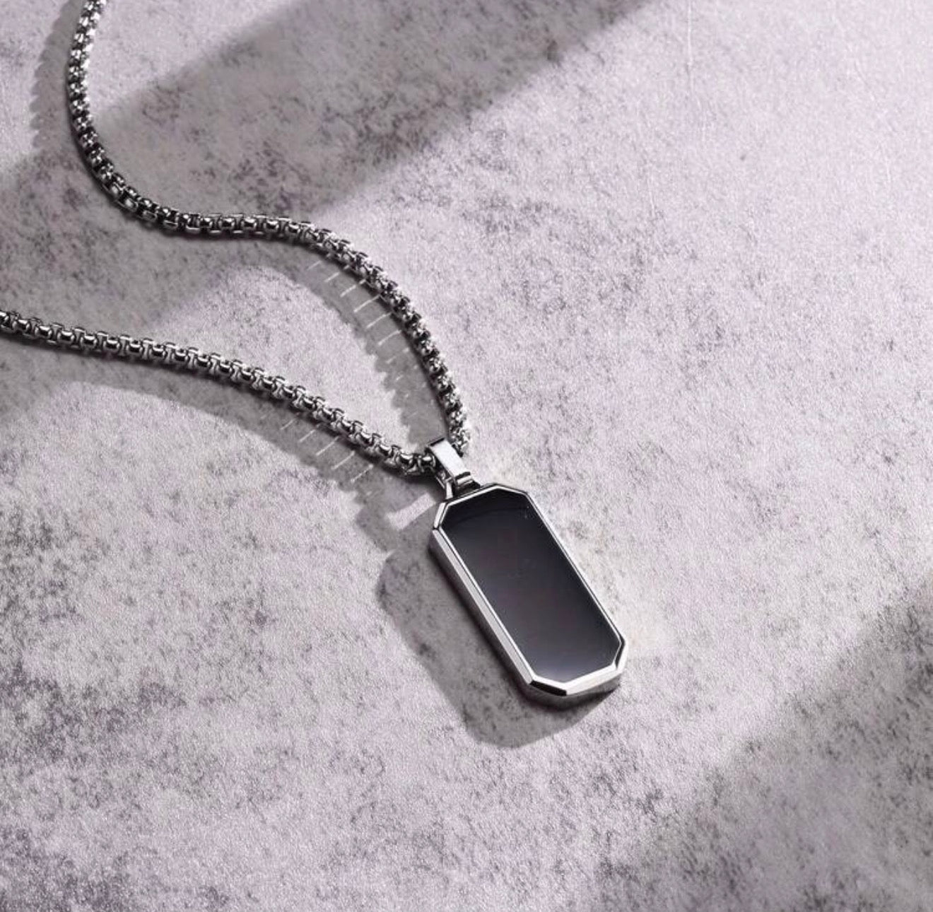 Men Solid Stainless Steel Pendant Necklace