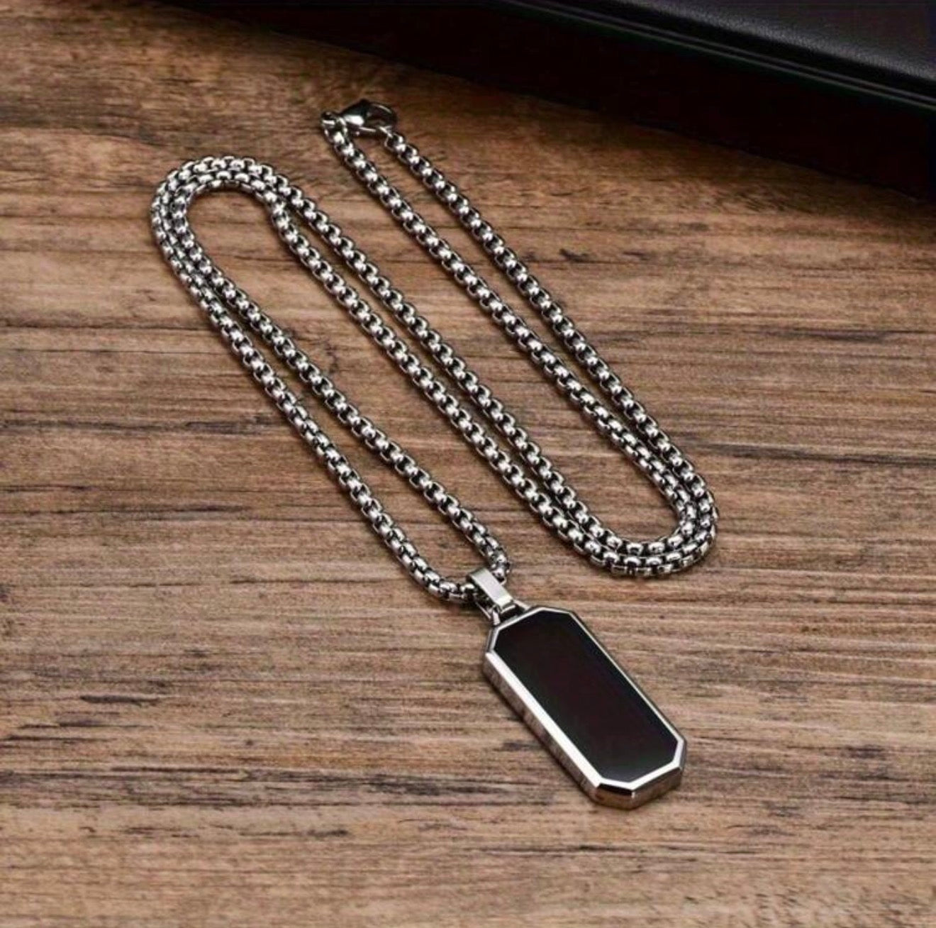 Men Solid Stainless Steel Pendant Necklace