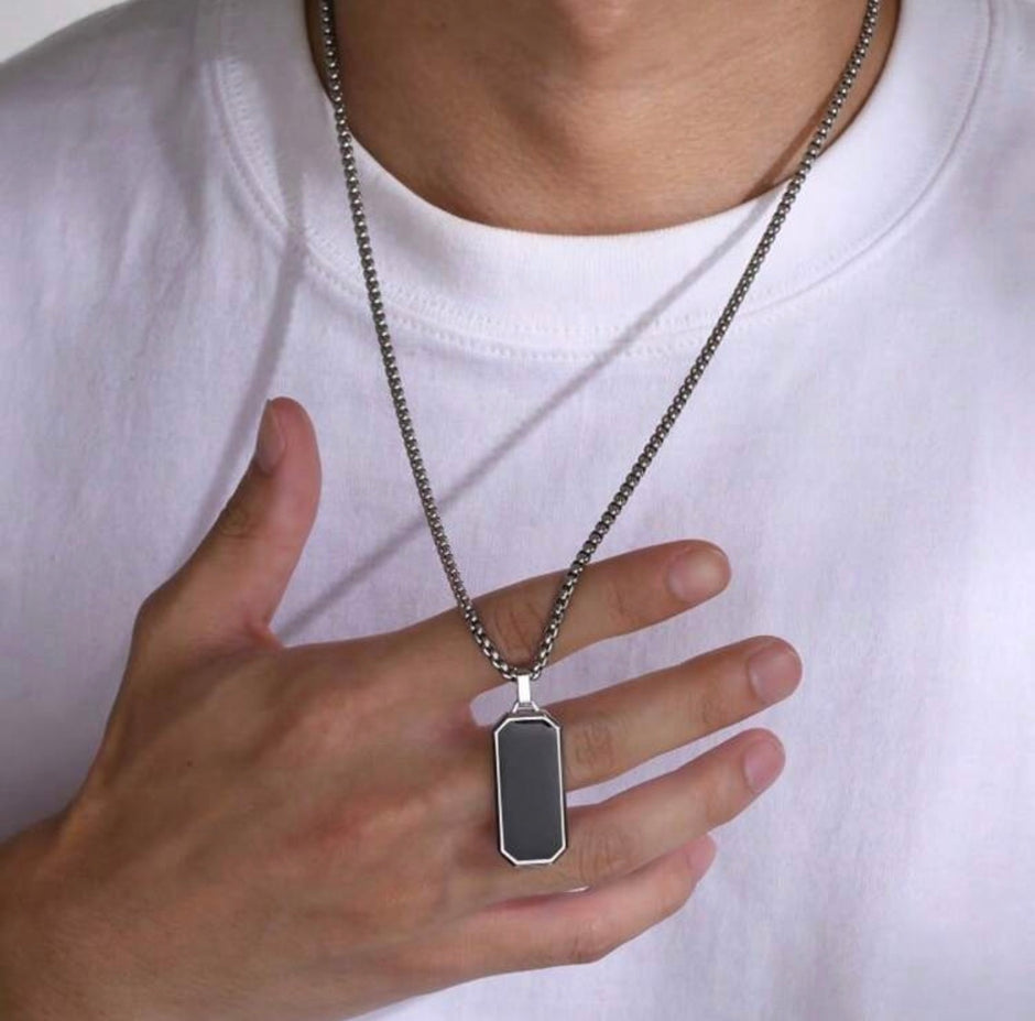 Men Solid Stainless Steel Pendant Necklace