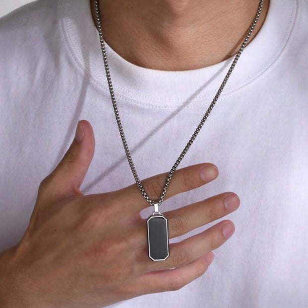 Men Solid Stainless Steel Pendant Necklace