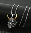 Men Stainless Steel Punk Mask Pendant Necklace