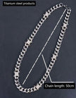 Men Barbed Wire Titanium Steel Studded Chain Necklace