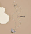 Women Stainless Steel Asymmetrical Zirconia Butterfly Necklace
