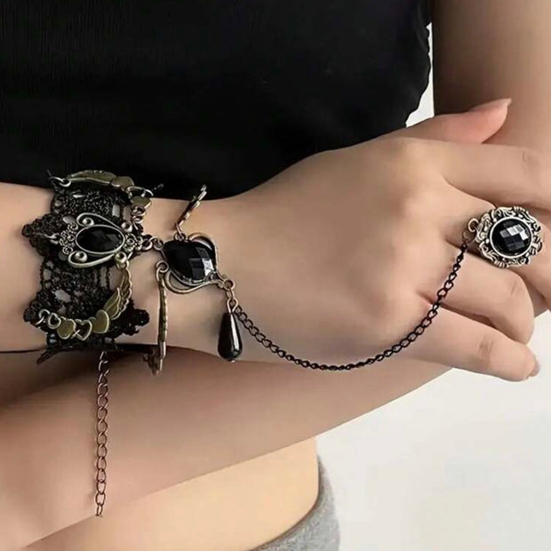 Women Dark Gothic Style Lace Vintage Bracelet
