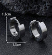 1Pair Men Simple Stainless Steel Silver Earrings