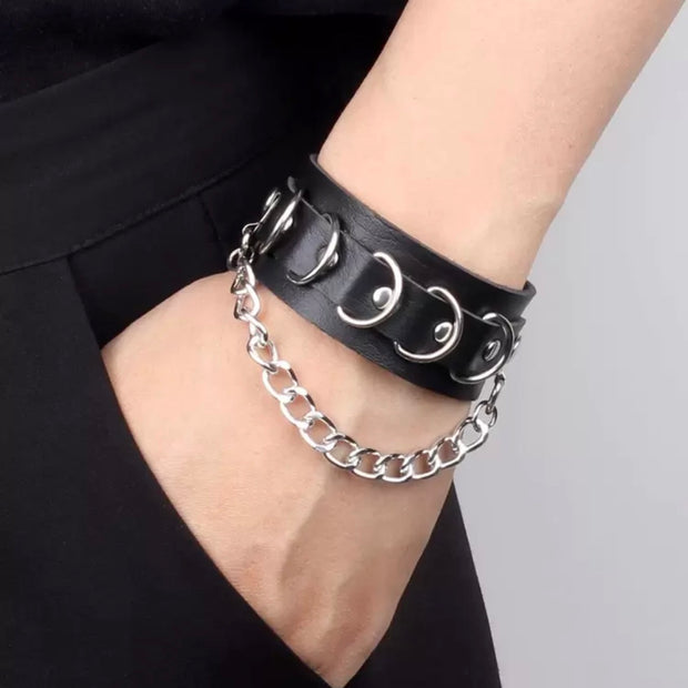 Unisex Goth Chain Decor Bracelet