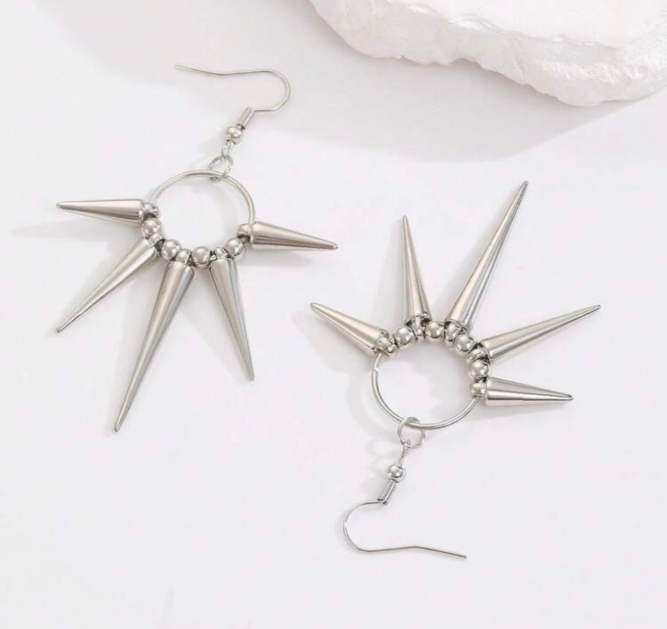 1Pair Women Punk Rock Spiked CCB Dangle Earrings
