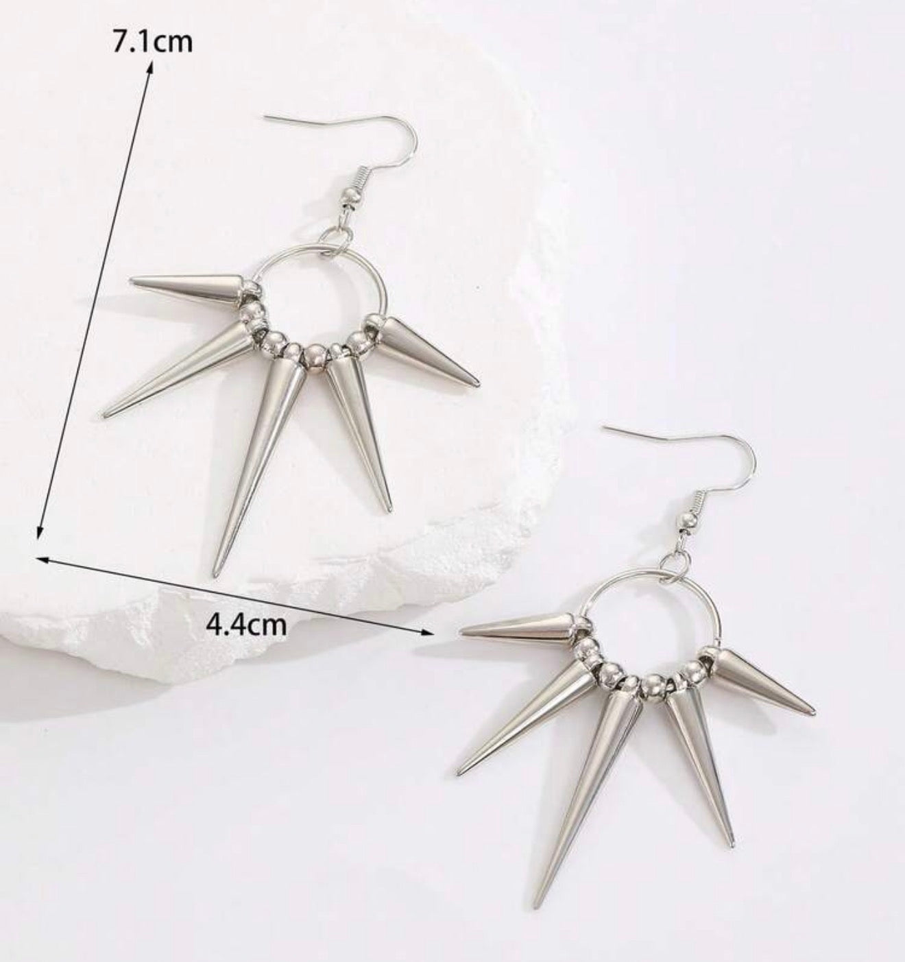 1Pair Women Punk Rock Spiked CCB Dangle Earrings