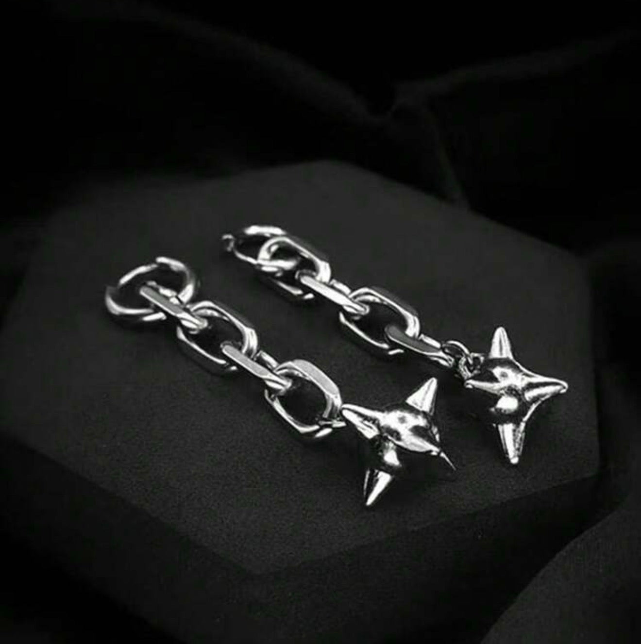 1Pair Unisex Stainless Steel Chain Ball Drop Earrings