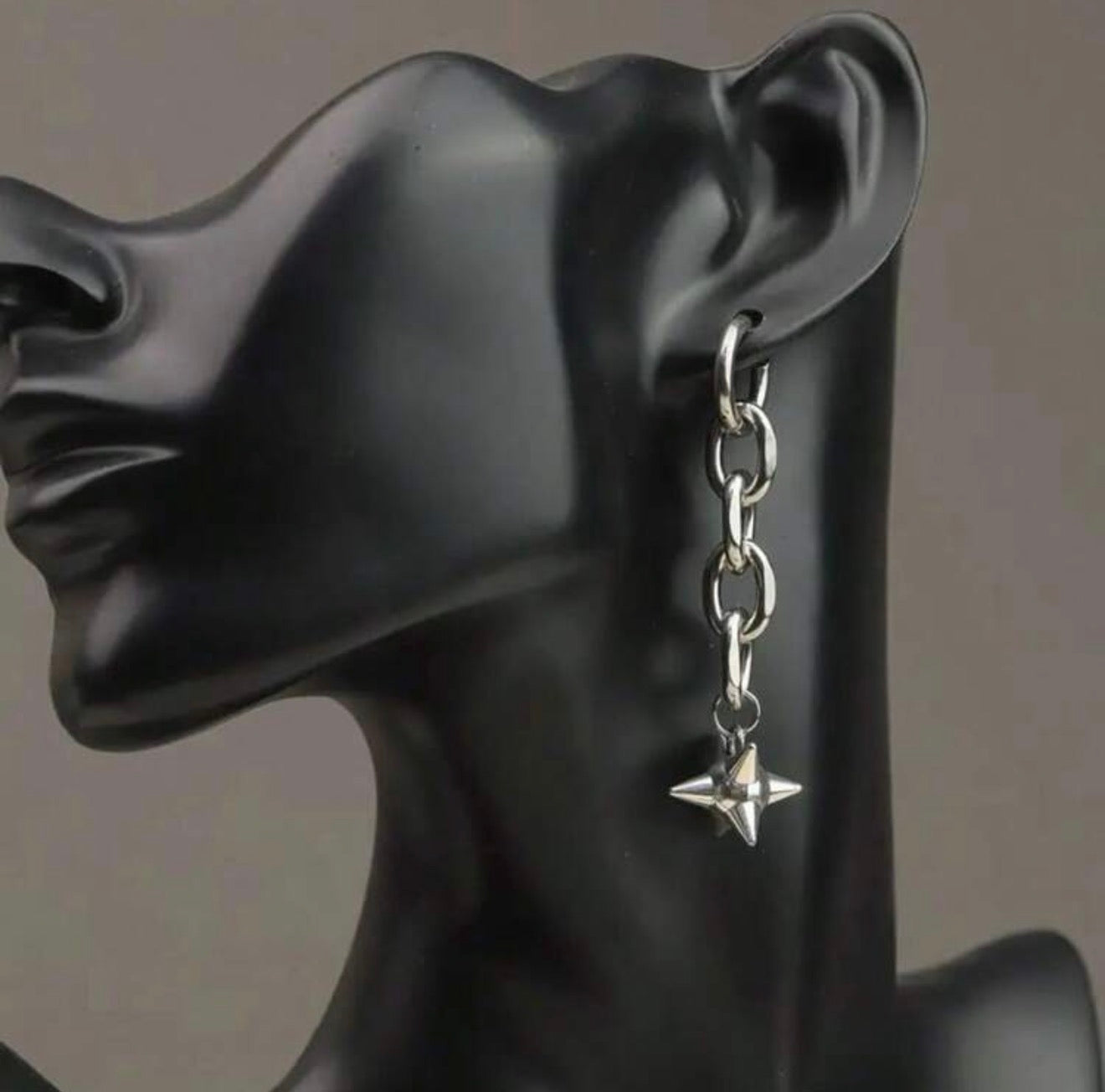 1Pair Unisex Stainless Steel Chain Ball Drop Earrings