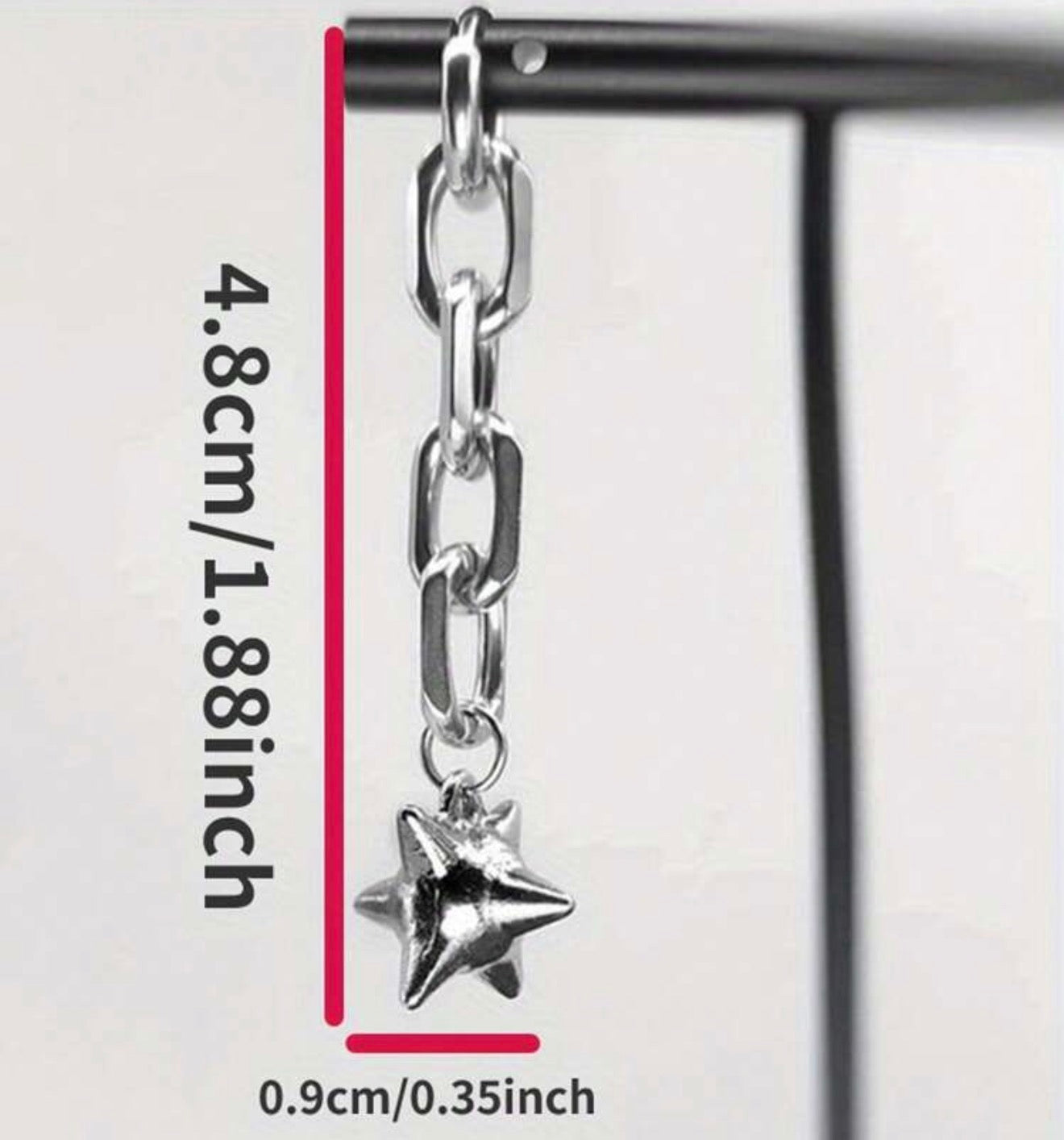 1Pair Unisex Stainless Steel Chain Ball Drop Earrings