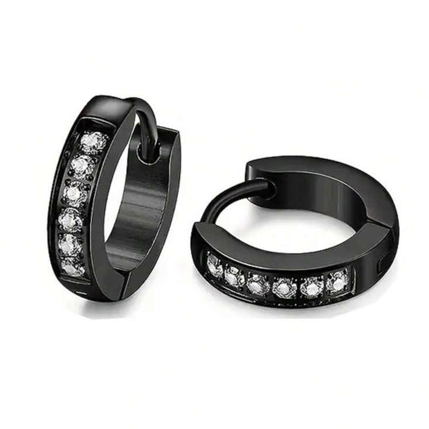 Unisex Stainless Steel Hoop Ring Earrings