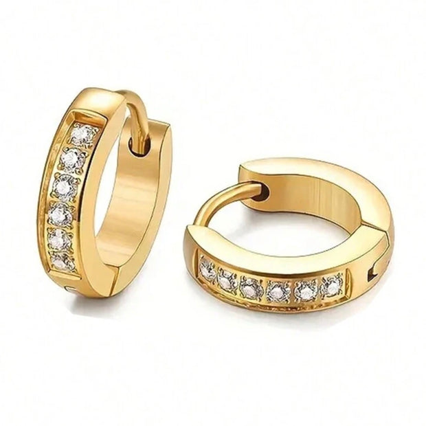 Unisex Stainless Steel Hoop Ring Earrings