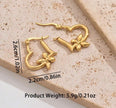 1Pair Women Stainless Steel Heart Shaped Earrings