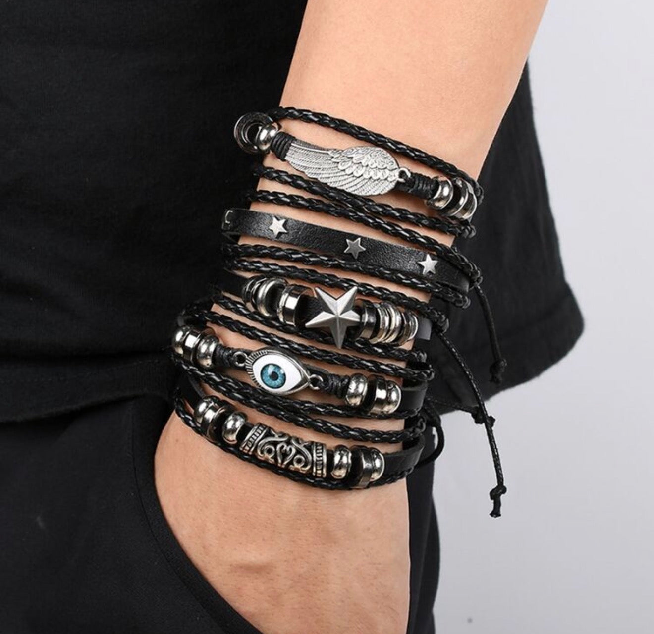 Stylish Handmade Braided Leather Bracelets Unisex Bracelets