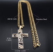 Men Stainless Steel Crown of Thorns Jesus Cross Necklace