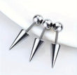 3Pcs/Lot Punk Rock Stainless Steel Spike Helix Stud Earrings