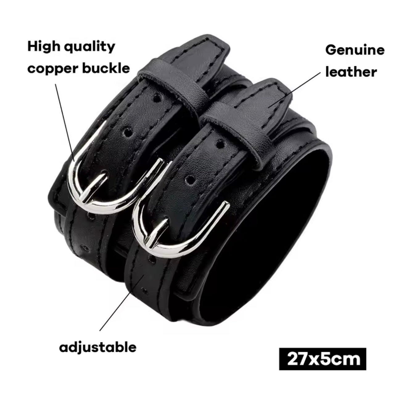 Men Genuine Leather Bracelet Friendship Big Wide Bracelet